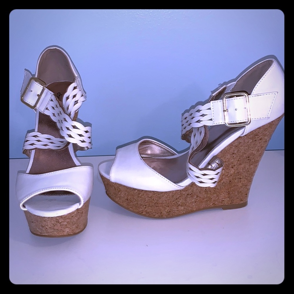Size 8 barely used Charolette Russe wedges